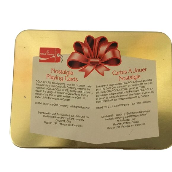 VTG Coca-Cola Santa Nostalgia Playing Cards 1996 Tin Set Sealed Decks Xmas USA - Picture 2 of 10